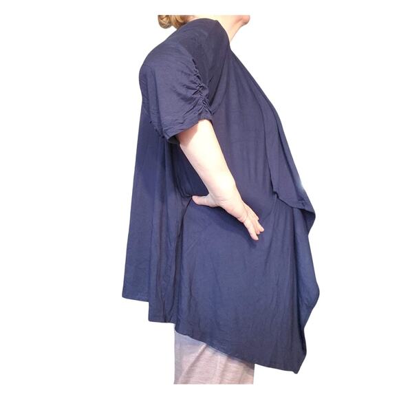 NEW Any Wear Catherine's Size 3X Waterfall Navy Cardigan Rayon Spandex Travel - Picture 2 of 7